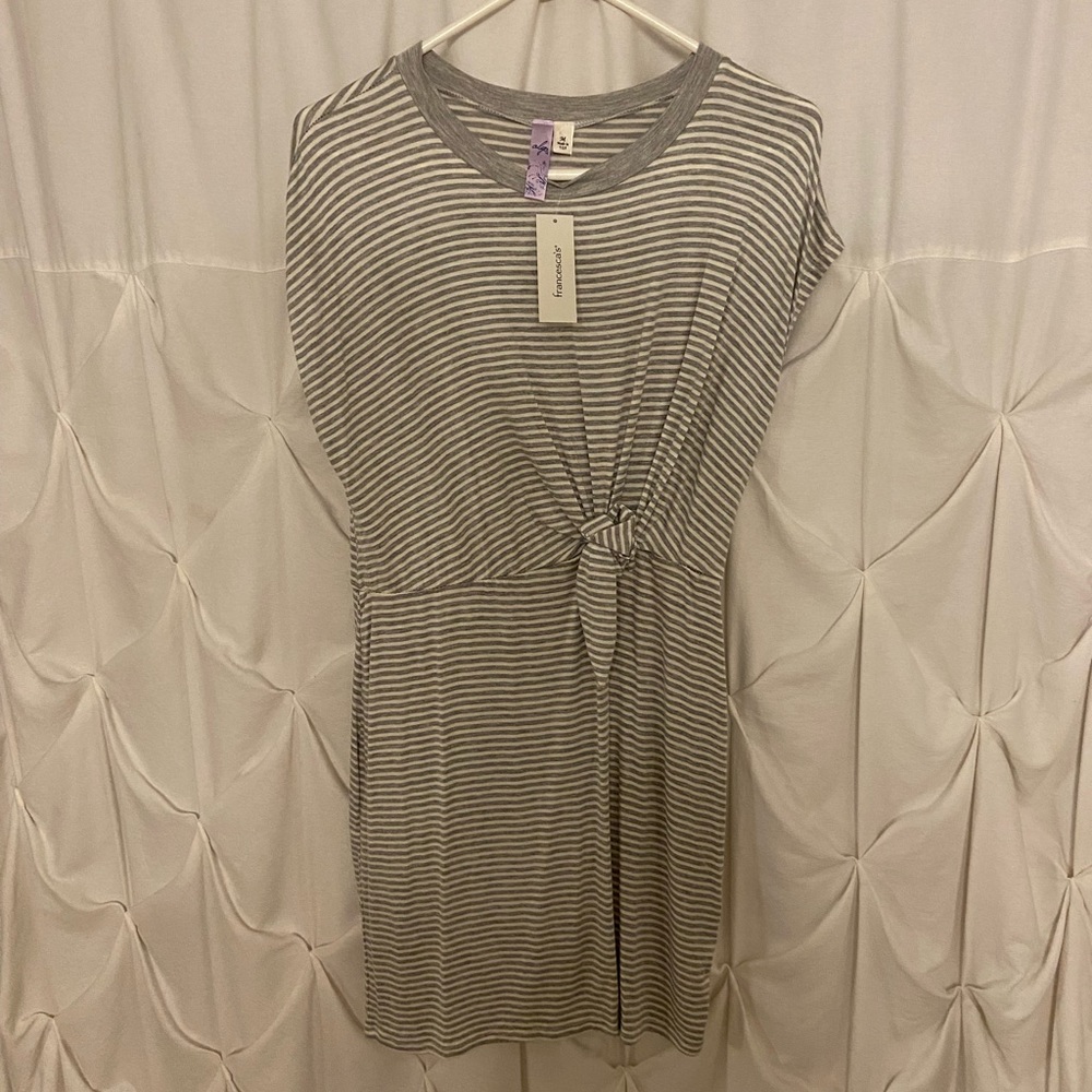 Francescas white and grey stripe dress
